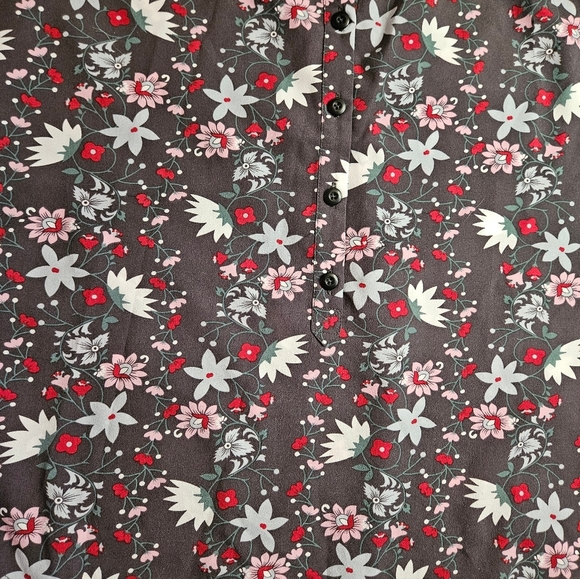 Cabi Womens Gray Floral Sheer Button Up Sleeveless Top Size XS - Picture 4 of 12